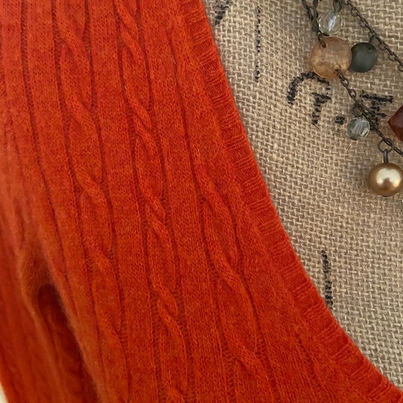 Orange J. Crew cable knit sweater 🍁 - Picture 7 of 7